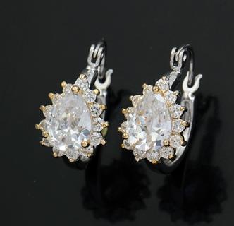 20x11mm CZ CLUSTER EARRINGS